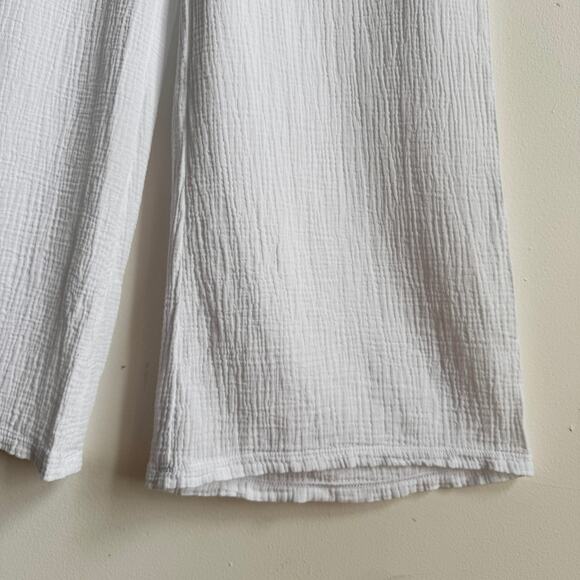 NWT LA MADE Cali Chill Gauze Wide Leg White Pants - Picture 3 of 7